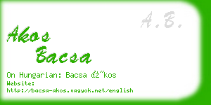 akos bacsa business card